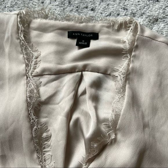 Ann Taylor Silky Overlap Long Sleeve Top - Picture 4 of 9